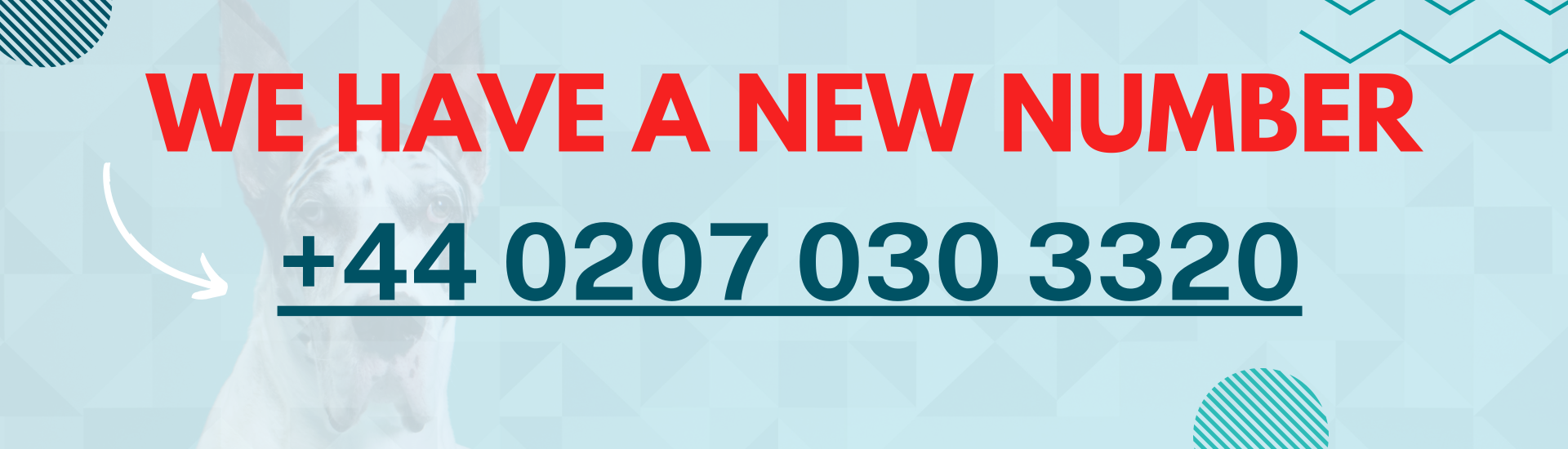 WE HAVE A NEW NUMBER - 0207 030 3320